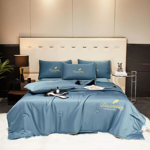 【分仓直发包邮】浪莎水洗冰丝夏被-蓝LSXB0010 商品图0