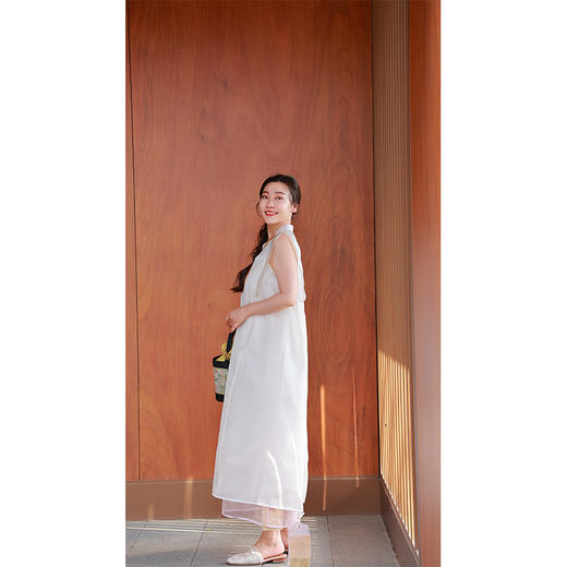 【抖音专属】明月珰-改良宽松连衣裙（22707339D-山矾） 商品图2