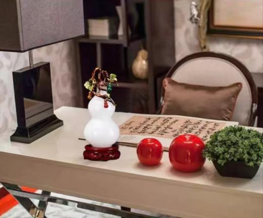 珐琅彩琉璃玉葫芦摆件新中式玄关创意福禄家居客厅电视柜饰品轻奢佛罗端斯五福临门摆件-小号 商品图3