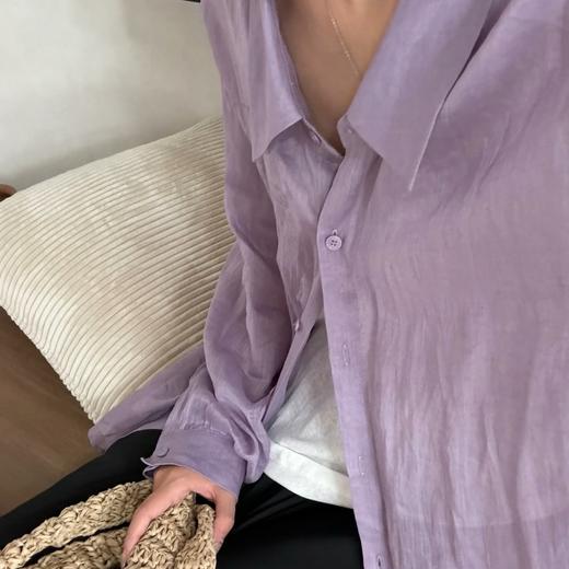 COICI紫色苎麻衬衫 | 今年夏天流行“紫色衬衫”，太显白了！【5-7天（不含周末）发货】 商品图2