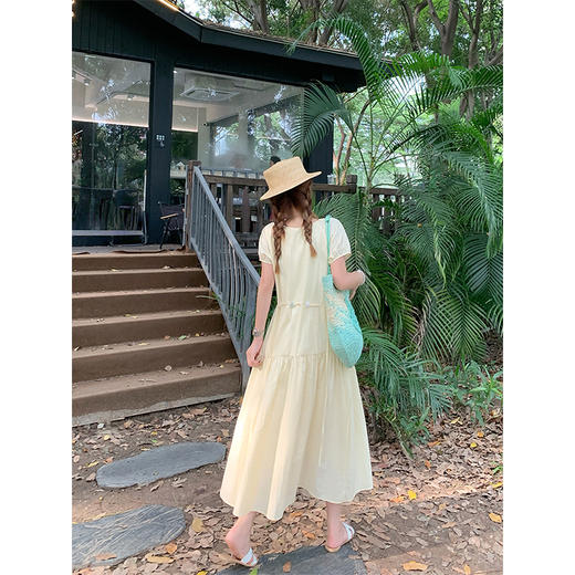 <曾小咸推荐>度假风方领绝美长款减龄连衣裙 商品图4