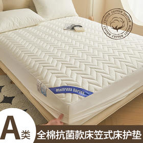 自然醒全棉波纹透气床笠床褥垫套家用卧室防滑褥子宿舍垫被席梦思保护垫薄软垫LN