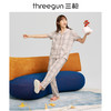 Threegun三枪 【纯棉】彩格翻领开襟短袖长裤女士家居套家居服-81858D111 商品缩略图1