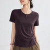 丁摩 莱赛尔天丝亚麻面膜T恤女夏季短袖薄款打底衫宽松上衣服5ZF-M683 商品缩略图7