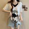 丁摩 大码女装夏季新款短袖t恤女洋气胖mm宽松显瘦上衣5ZF-D32 商品缩略图5