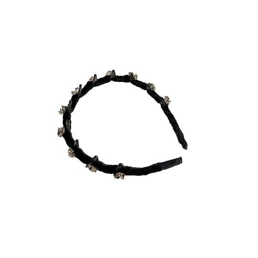 丁摩 韩国丝绒水钻轻奢高级感发箍女夏季麻花波浪发饰防滑洗脸发卡头箍5ZF-1153 商品图4