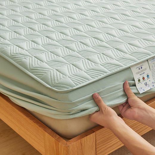 自然醒贴身氧乐棉防污抗菌抑菌床笠床垫保护套家用夹棉床笠防尘保护套罩1.5床笠防滑1.8床单件床垫套LN 商品图5