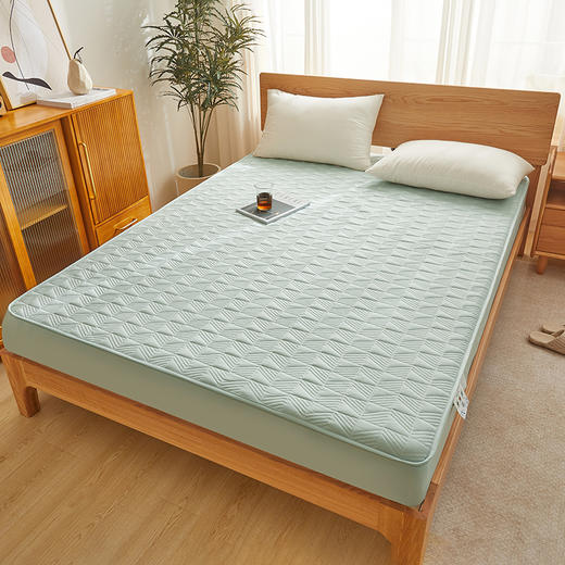 自然醒贴身氧乐棉防污抗菌抑菌床笠床垫保护套家用夹棉床笠防尘保护套罩1.5床笠防滑1.8床单件床垫套LN 商品图2