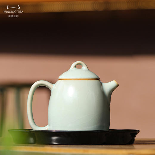 问鼎汝瓷鼎峰系列天青大秦权壶 商品图0