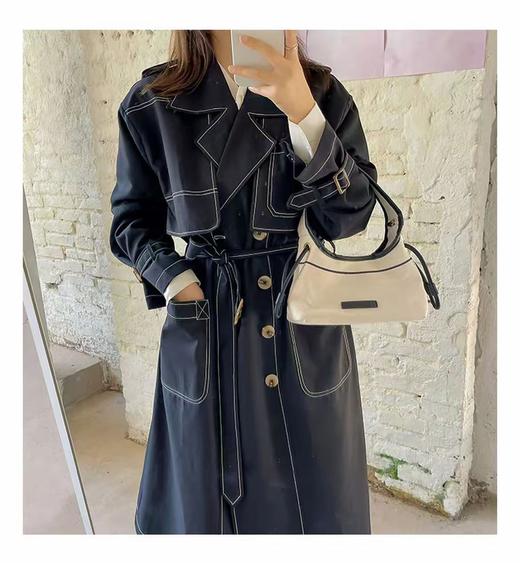 【诗铭洛可】XCA418风衣外套明线双排扣大码外套 商品图5