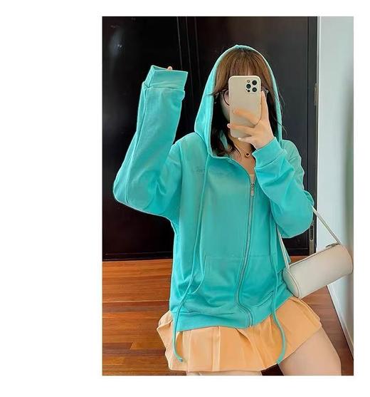 【诗铭洛可】W574刺绣卫衣连帽毛圈棉外套A12-3 商品图1