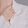 雀说天然淡水珍珠麻绳开口戒高级感微镶满锆时尚戒指超闪百搭轻奢饰品AL1021 商品缩略图1