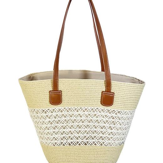 雀说夏季海边沙滩旅游度假草编包包女新款时尚通勤单肩包托特包潮AL1020 商品图4