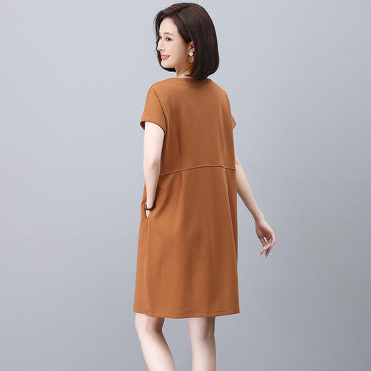 雀说休闲连衣裙简约新款女夏装时尚短袖卫衣裙AL1215 商品图3