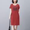雀说休闲连衣裙简约新款女夏装时尚短袖卫衣裙AL1215 商品缩略图0