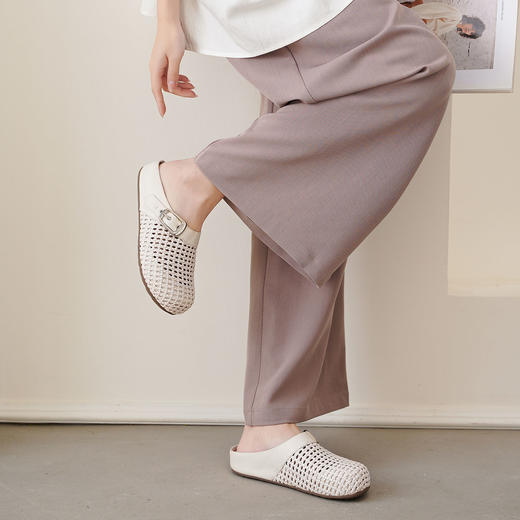 【夏季新款】西村名物2025年夏季新款舒适平底包头后空拖鞋T25AH16381 商品图4