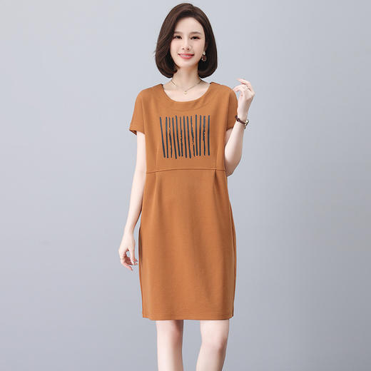 雀说休闲连衣裙简约新款女夏装时尚短袖卫衣裙AL1215 商品图6