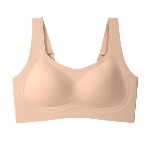 丁摩真丝大胸薄款无痕内衣 桑蚕丝一片式软支撑收副乳文胸AL257 商品图6