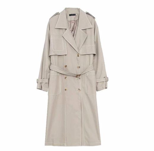 【诗铭洛可】XCA418风衣外套明线双排扣大码外套 商品图3