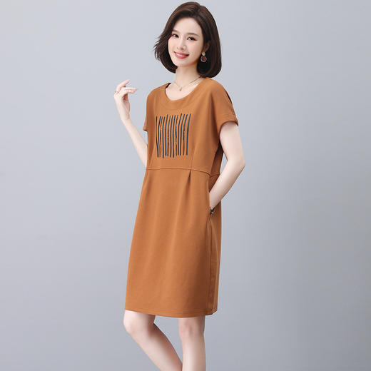 雀说休闲连衣裙简约新款女夏装时尚短袖卫衣裙AL1215 商品图2
