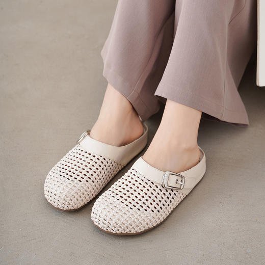 【夏季新款】西村名物2025年夏季新款舒适平底包头后空拖鞋T25AH16381 商品图6