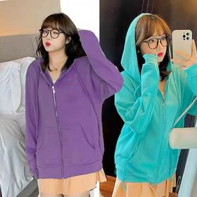 【诗铭洛可】W574刺绣卫衣连帽毛圈棉外套A12-3