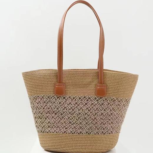 雀说夏季海边沙滩旅游度假草编包包女新款时尚通勤单肩包托特包潮AL1020 商品图3