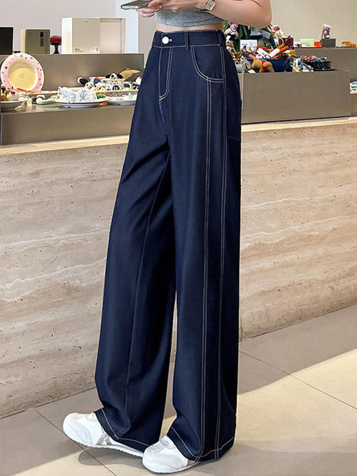 【百图lulu定制】【垂垂牛仔裤】垂顺丝滑柔软不挑腿型 侧面双线设计分化腿部宽度 显瘦牛仔裤 商品图7