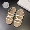 【19.9抢❗️露趾罗马凉鞋】夏季新款设计感满满，鞋底止滑不磨脚/柔软轻盈舒适，百搭沙滩平底鞋女外穿鞋子L 商品缩略图5