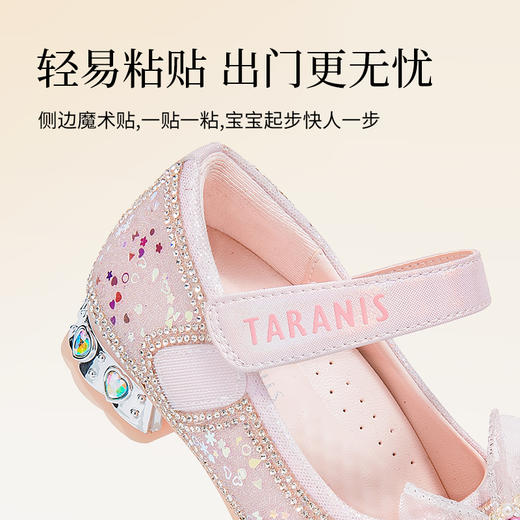 泰兰尼斯meta秋季新款女童水晶鞋女孩梦幻软底皮鞋洋气演出公主鞋 M03X5C6663 商品图4