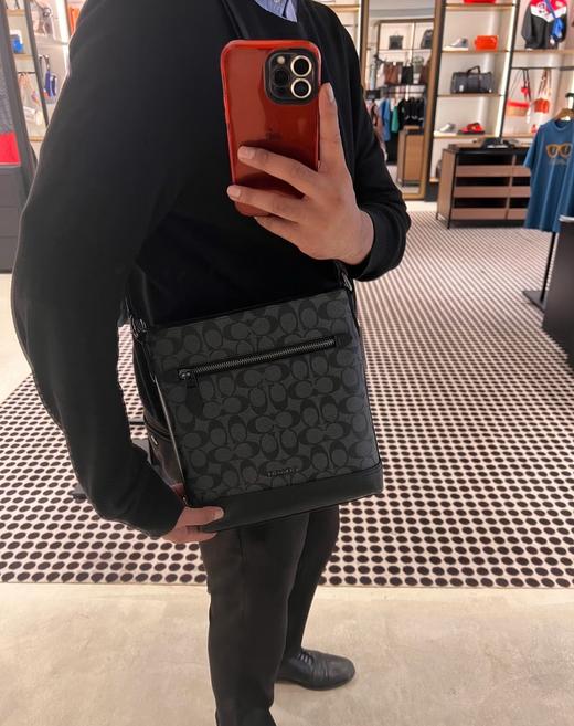 马车 老花款/黑色纯皮 男士公文包 特惠 Z-15429 商品图6