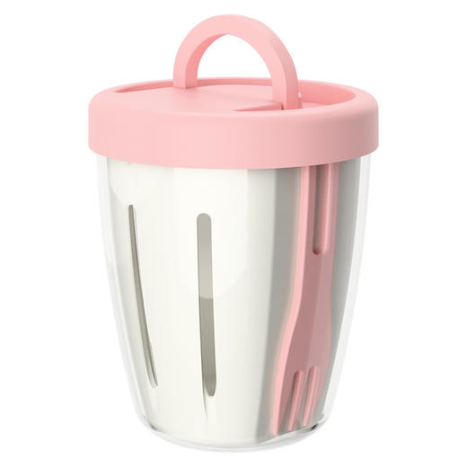 【9.9元抢❗️便携可沥水水果杯】鲜果美味一起好“食”光，下单送同款水果叉，ins风水果杯，早餐沙拉杯外带野餐带叉子，便携带盖双层沥水杯L 商品图4