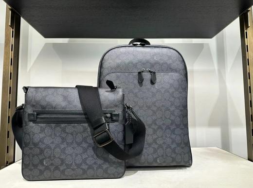 马车 老花款/黑色纯皮 男士公文包 特惠 Z-15429 商品图7