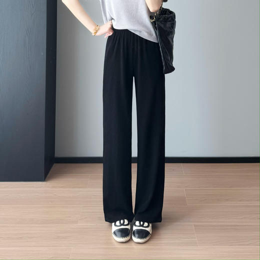 醋酸抖抖裤！2025麦穗肌理感醋酸时髦掐尖直筒阔腿休闲裤女夏款！ 商品图8
