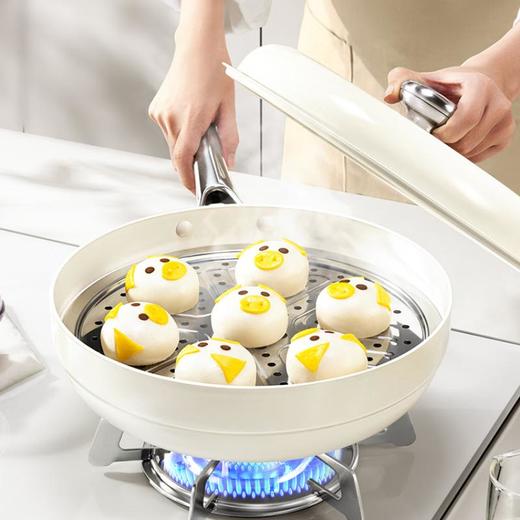 alluflon大白锅无涂层钛陶瓷炒锅平底锅不粘锅 商品图3