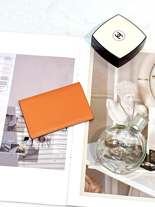 爱马仕 金棕色 E皮 卡包 商品图0