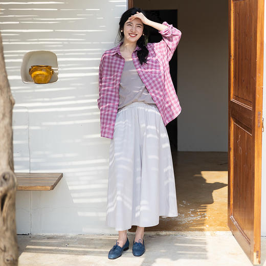 绽放旅行女装353朵/纯棉轻薄松紧腰显瘦九分阔腿裤透气休闲裤女 商品图1