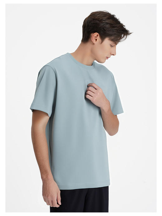 callisto浅绿优质棉混纺基础圆领短T 商品图3