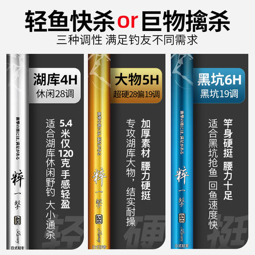 伽玛精工粹一击超轻超硬轻量钓鱼竿手竿钓竿台钓竿综合竿渔具竿 商品图3