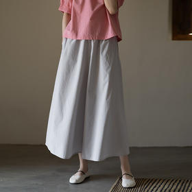 绽放旅行女装353朵/纯棉轻薄松紧腰显瘦九分阔腿裤透气休闲裤女