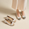 千百度粗中跟蝴蝶结浅口单鞋女通勤舒适小香风晚晚鞋A25471102 商品缩略图1