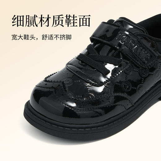 泰兰尼斯meta秋季新款男童皮鞋软底舒适男童黑色皮鞋英伦风儿童鞋 M03X5C6641 商品图2