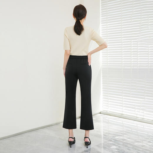 夏季后腰松紧腰女士西装面料休闲喇叭裤   AC-3K2576 商品图3