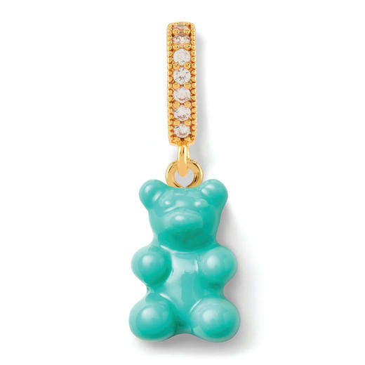 北京仓｜CRYSTAL HAZE-Nostalgia Bear-pave-湖水蓝色小熊 吊坠（金色环扣）［挪威设计师］ 商品图0