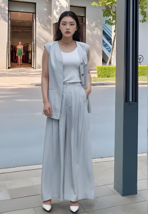 宽肩气质三颗扣马甲 商品图0