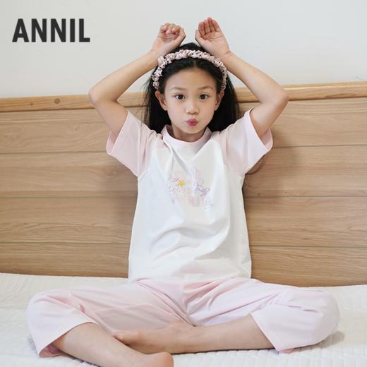 【云感轻软套装】男女童短袖长裤起居服家居套装夏季新款安奈儿童装JM521227 商品图1