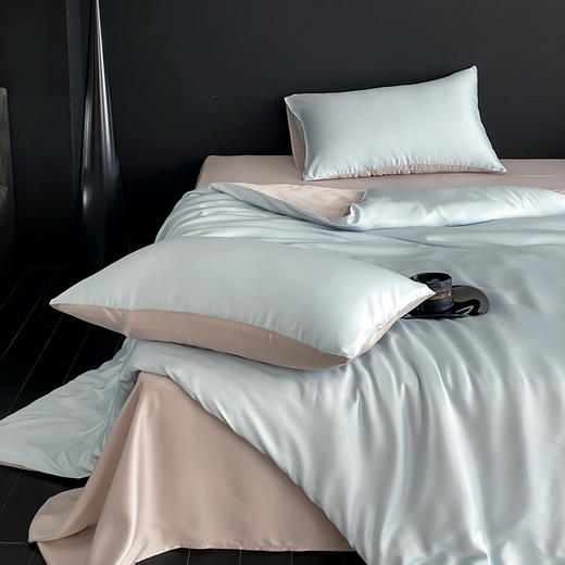 【热卖推荐】自然醒A类奥地利进口60支兰精天丝纯色双拼四件套HS 商品图13