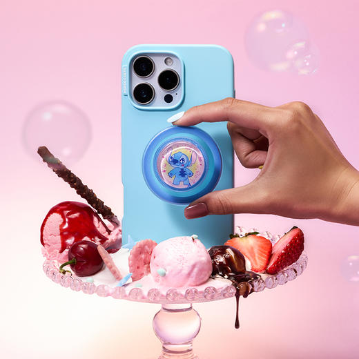 【银河甜甜圈】捏捏软糖史迪奇·MagSafe圆啪嗒 PopSockets X Stitch MAGSAFE磁吸手机气囊支架 Round圆啪嗒系列 蓝色 史迪奇 商品图1