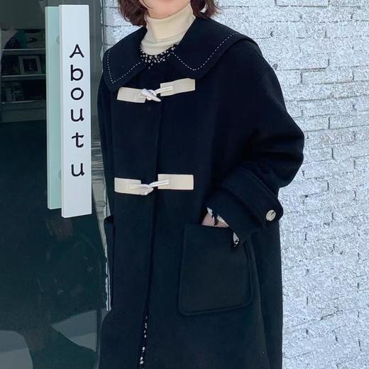 【诗铭洛可】2137 大衣牛角扣韩版毛呢外套B18-1 商品图3