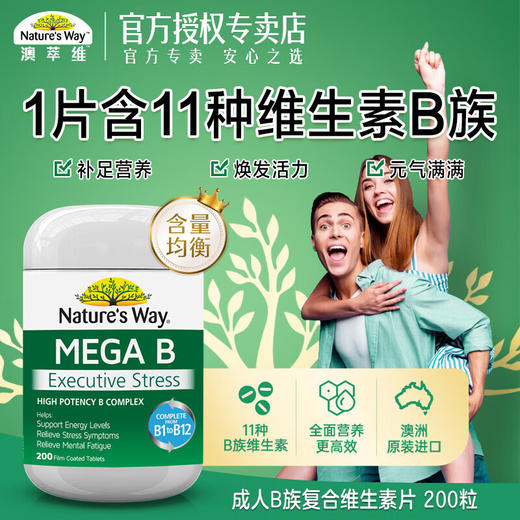 佳思敏（Nature's Way）澳萃维 复 合 维生素B族片 200粒/瓶  澳洲进口 商品图0